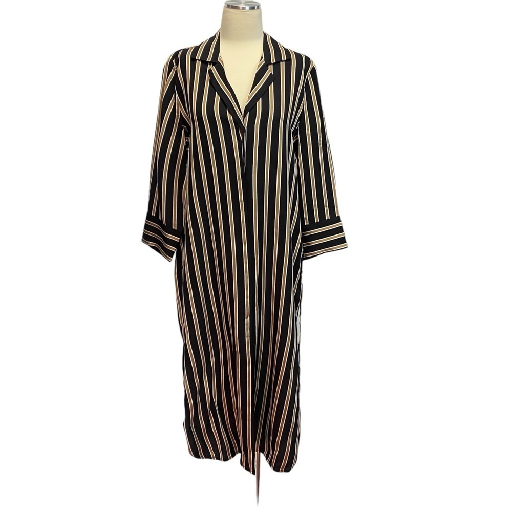 7 For All Mankind Striped Shirt Dress - Picture 4 of 16